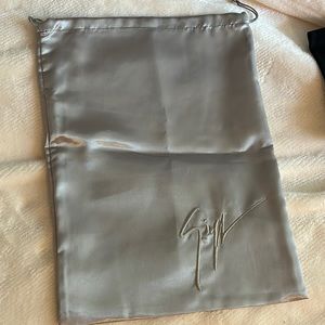 Designer Giuseppe Zanotti Silver Silky Dust Bag